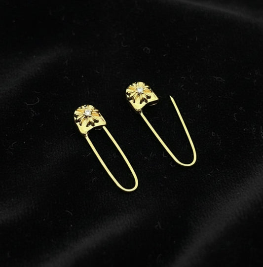 【SL85】Flare Drill Pin Pierce Gold