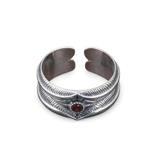【SL28】Garnet Wing Ring