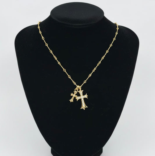 【SL59】Cross Necklace 22k