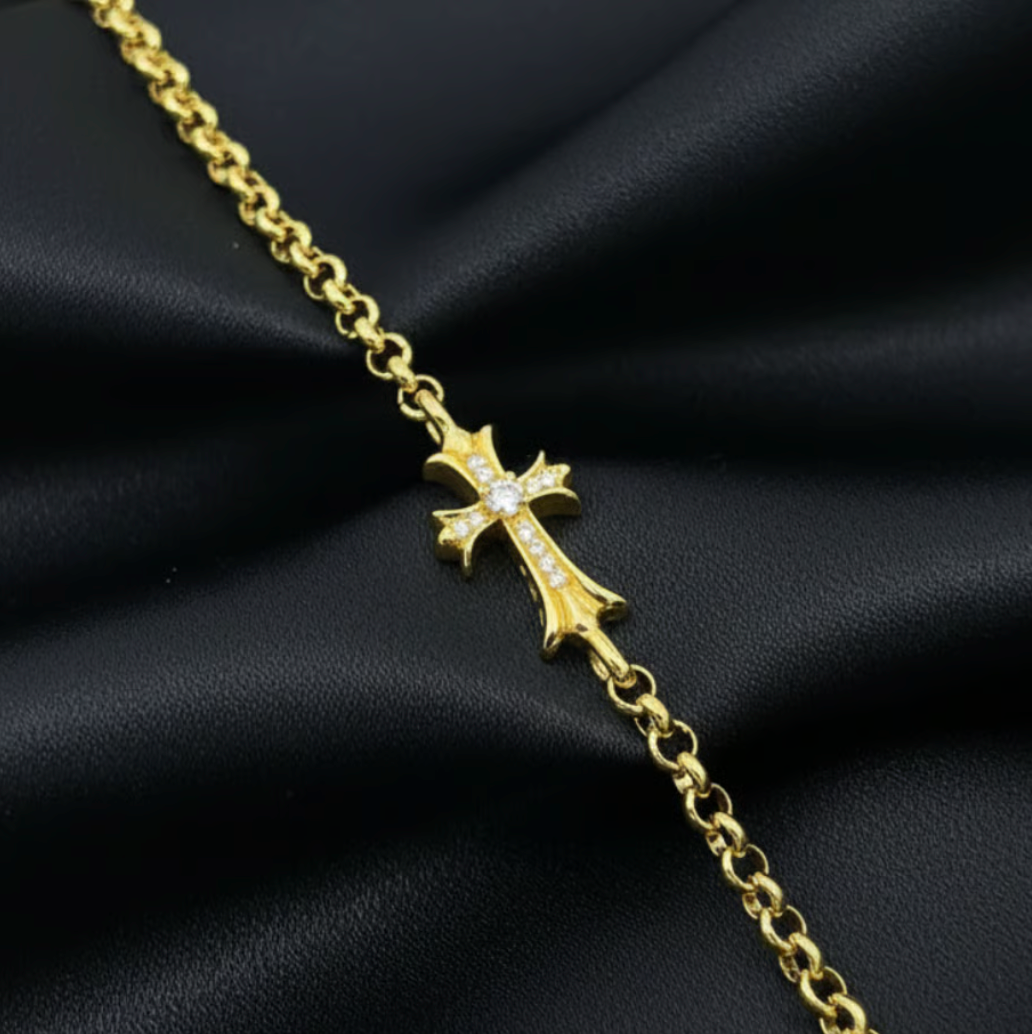 【SL63】Small Cross Bracelet 22K