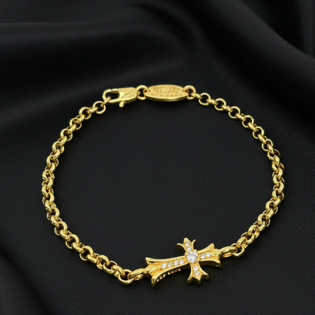 【SL63】Small Cross Bracelet 22K