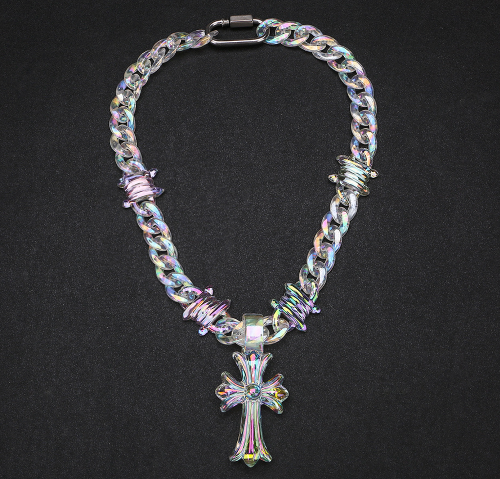 【SL105】Aurora Cross Chain Necklace