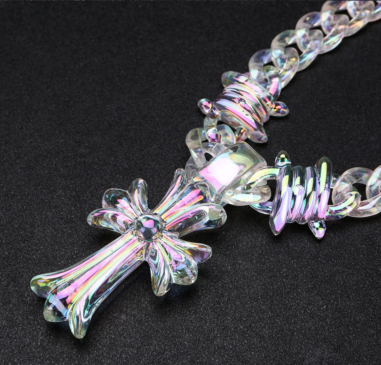 【SL105】Aurora Cross Chain Necklace