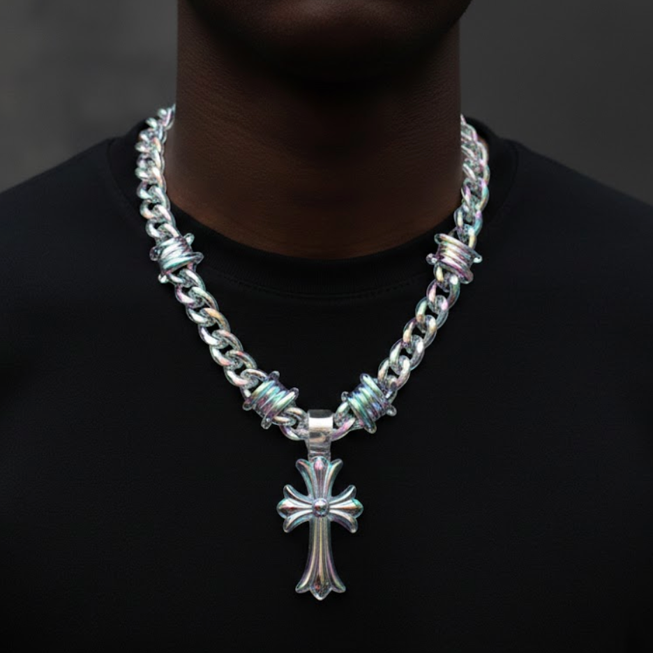 【SL105】Aurora Cross Chain Necklace