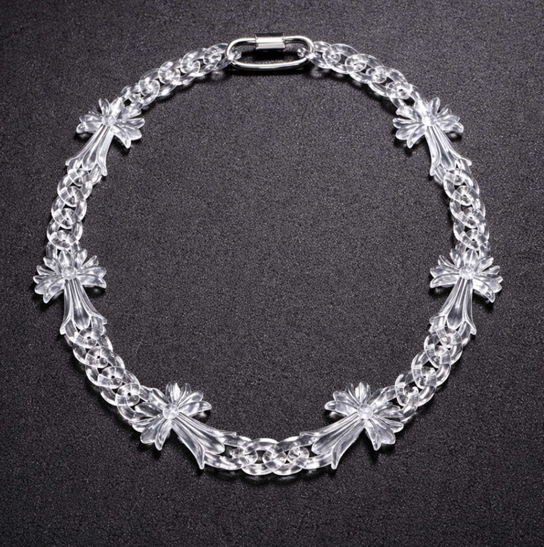 【SL111】Clear Relic Cross Necklace