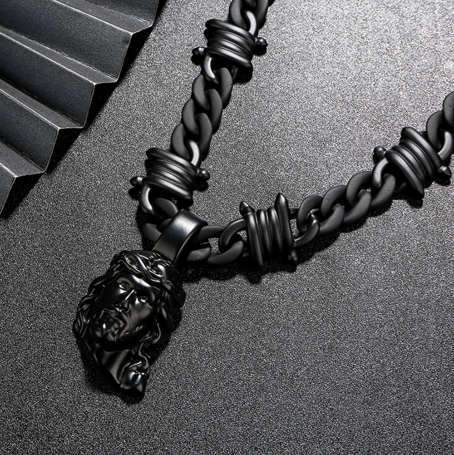 【SL112】Obsidian Messiah Chain Necklace