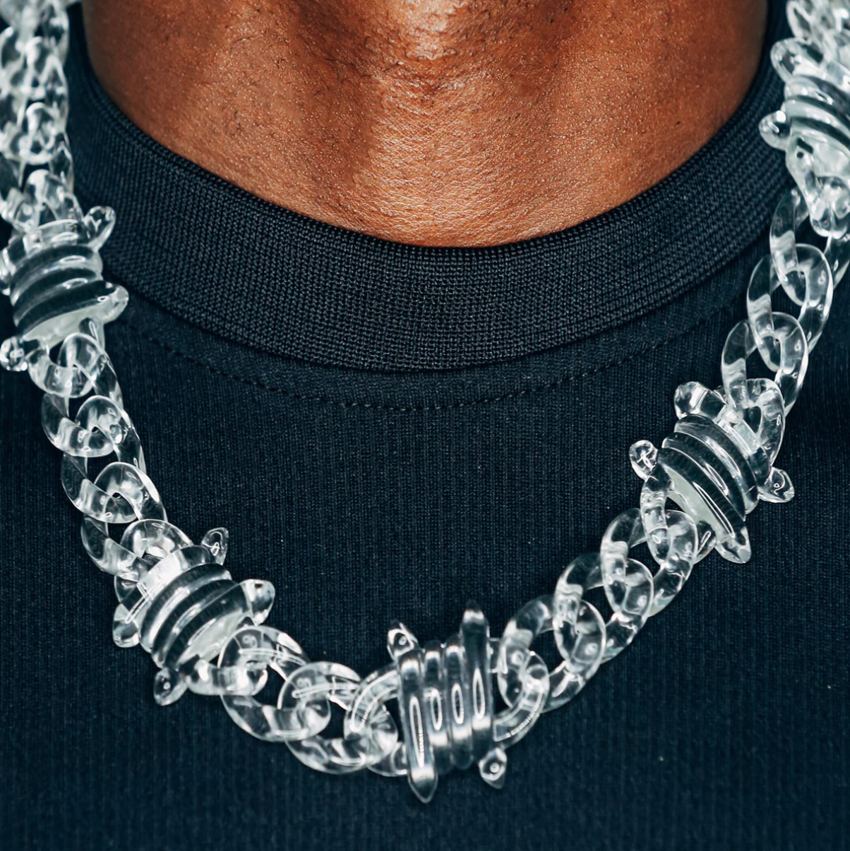 【SL109】Clear Wired Chain Necklace