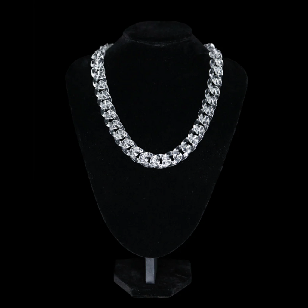 【SL110】Clear Cuban Chain Necklace