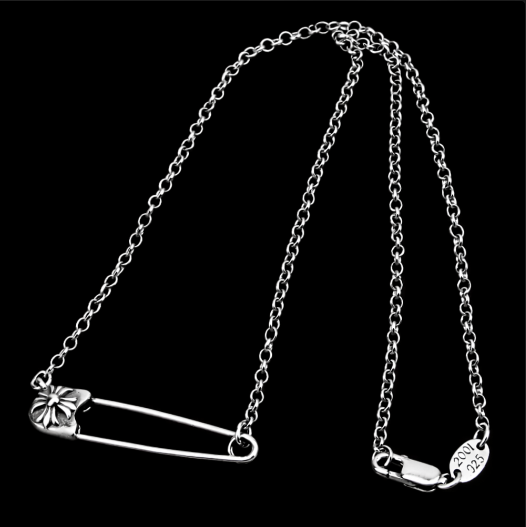 【SL157】Pin Cross Chain Necklace