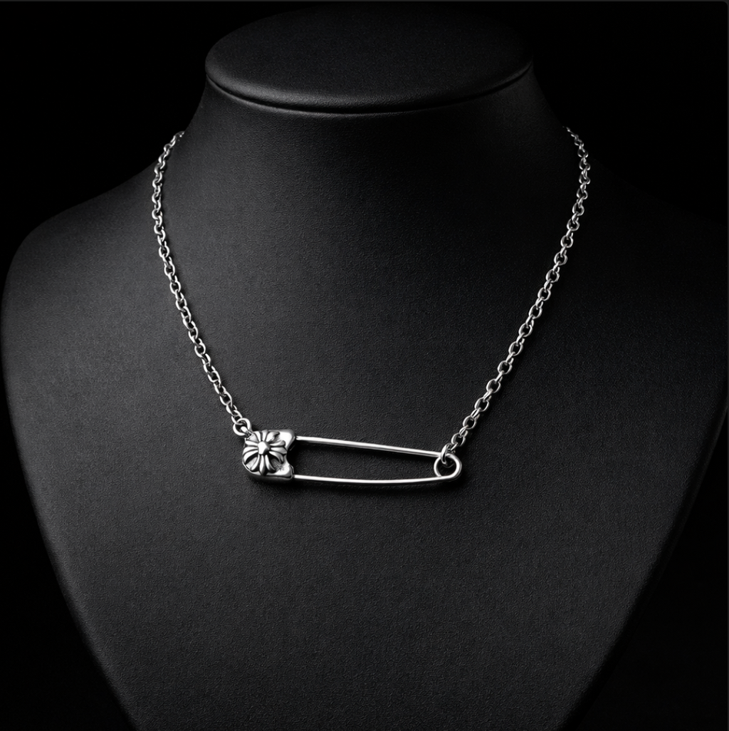 【SL157】Pin Cross Chain Necklace