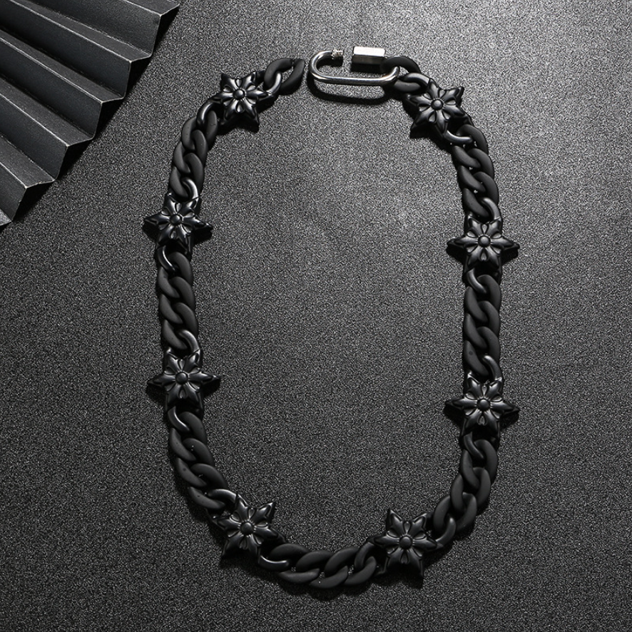【SL129】Obsidian Star Cross Chain