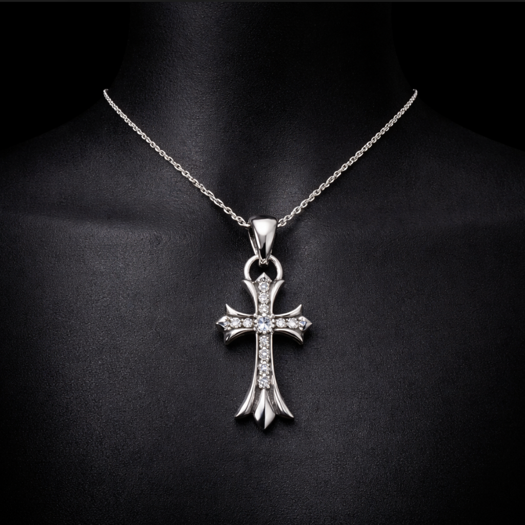 【SL159】Radiant Stone Cross Necklace
