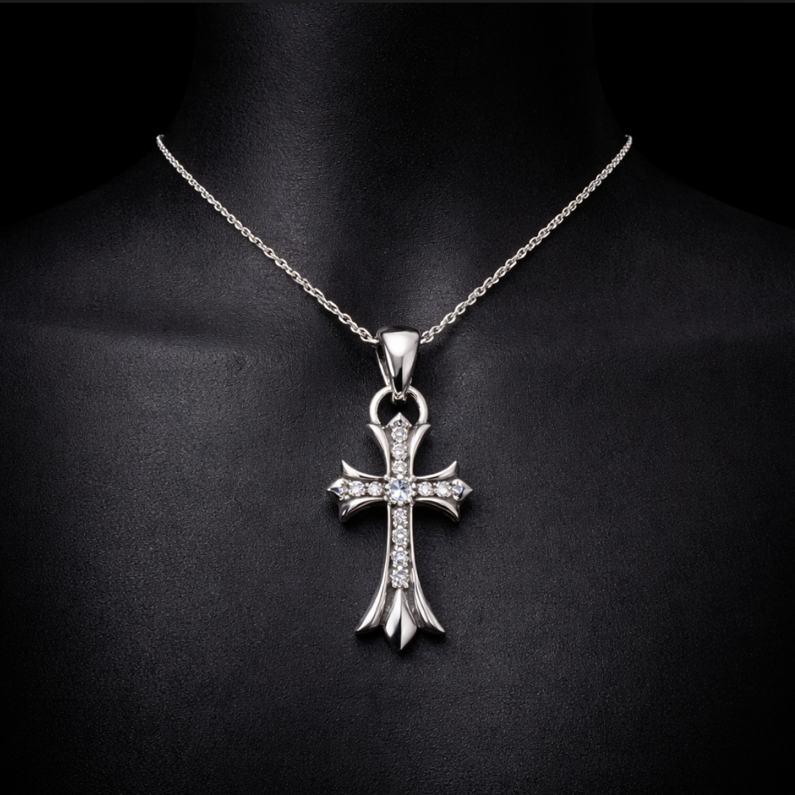 【SL159】Radiant Stone Cross Necklace