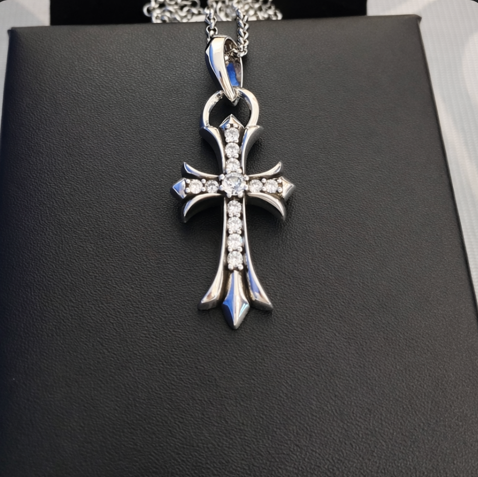 【SL159】Radiant Stone Cross Necklace