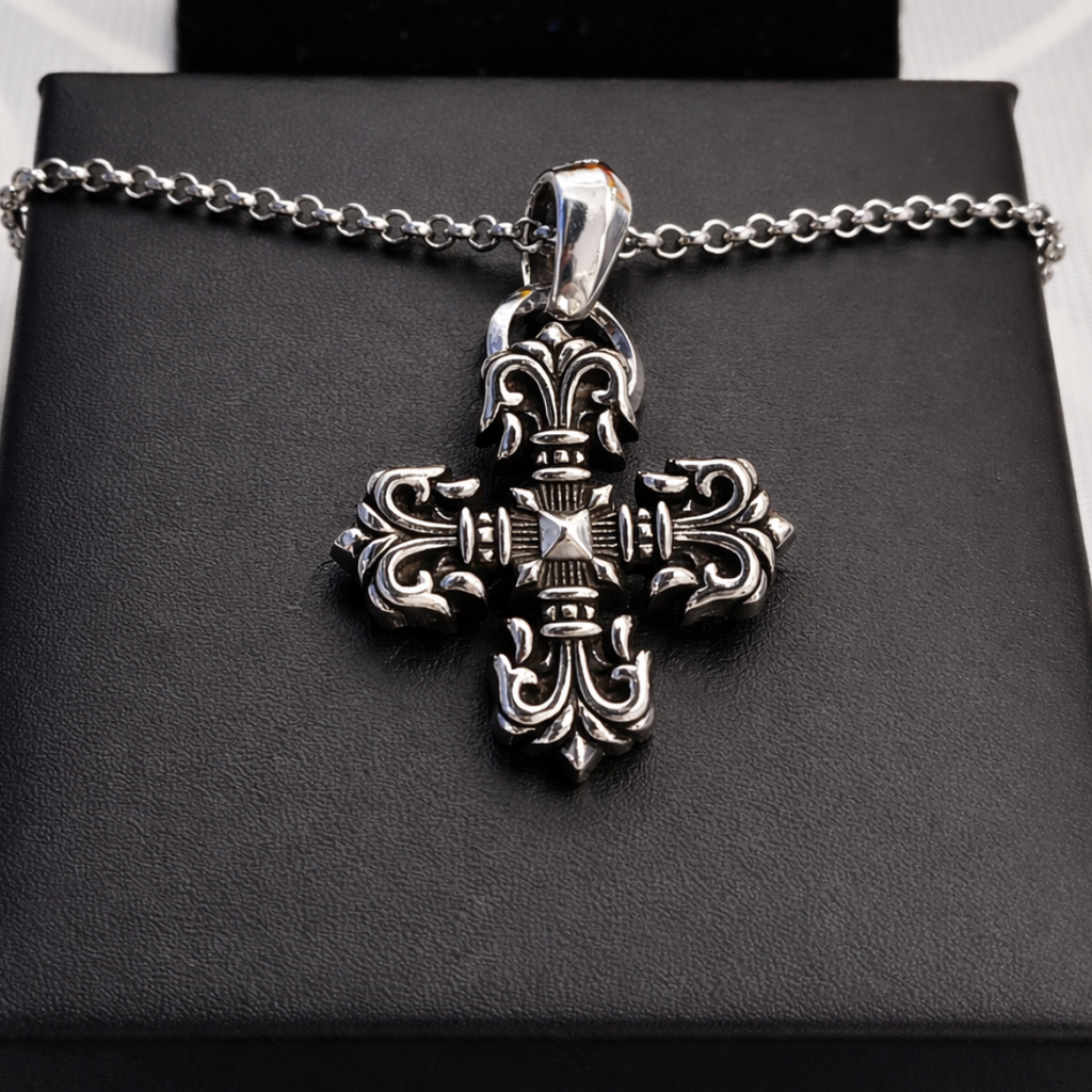 【SL157】Baroque Structure Cross Necklace
