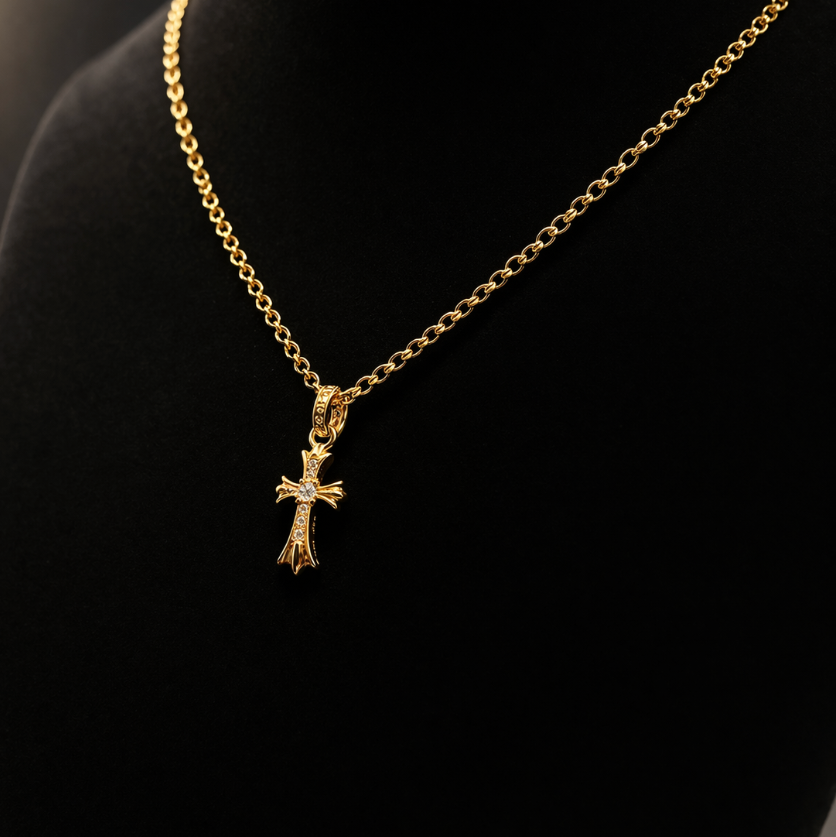 【SL171】Baby Cross Necklace Gold