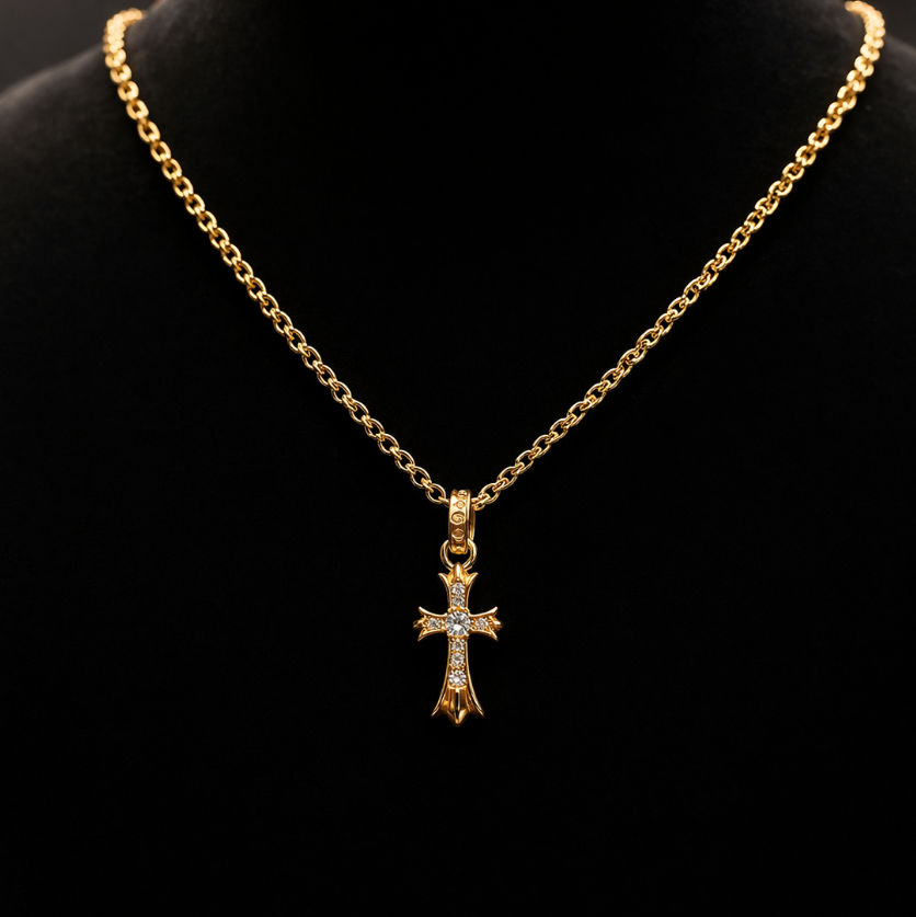 【SL171】Baby Cross Necklace Gold