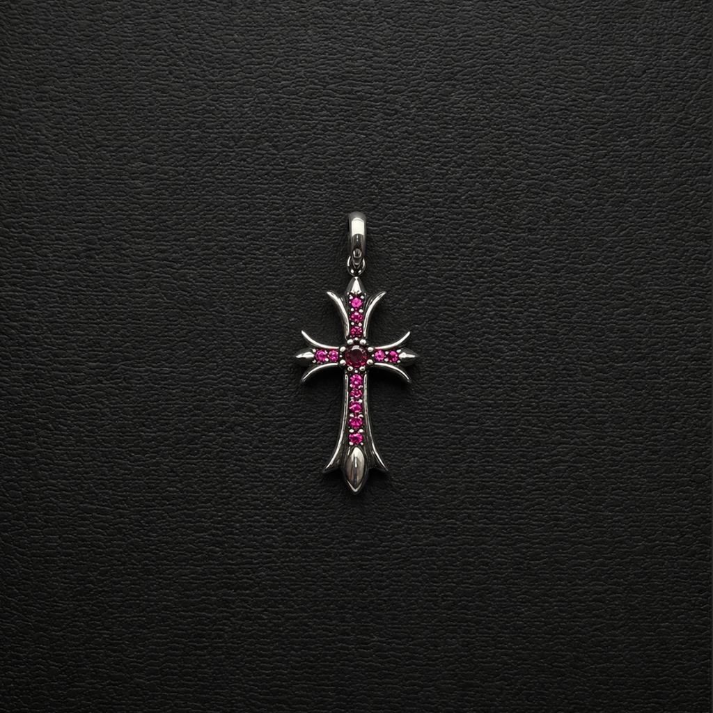 【SL174】Tiny Cross Charm Necklace Silver
