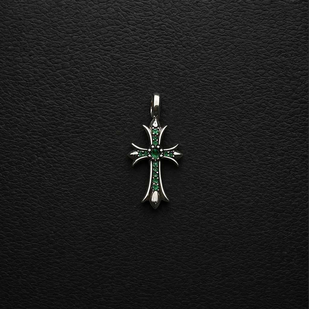 【SL174】Tiny Cross Charm Necklace Silver
