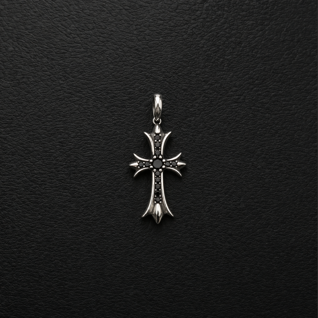 【SL174】Tiny Cross Charm Necklace Silver