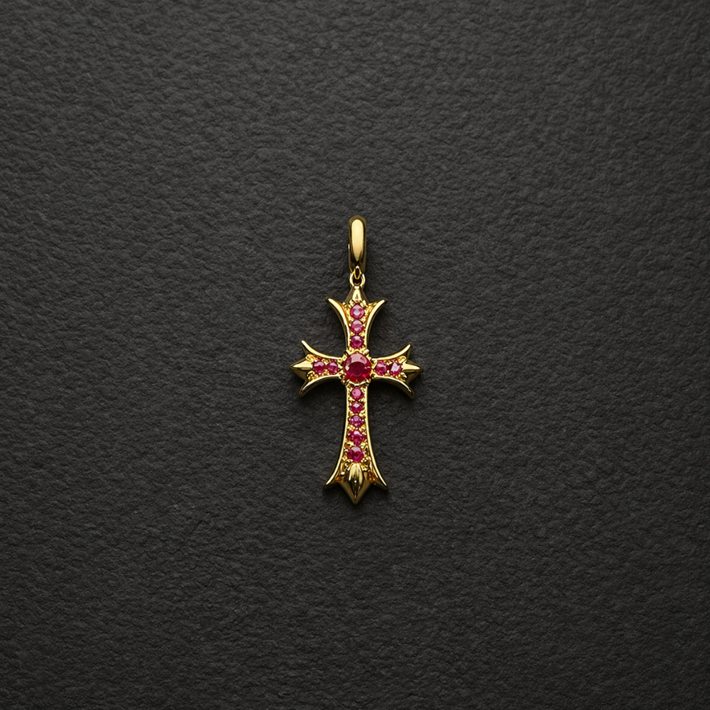【SL175】Tiny Cross Charm Necklace Gold