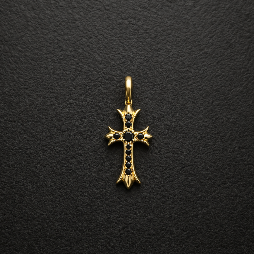 【SL175】Tiny Cross Charm Necklace Gold
