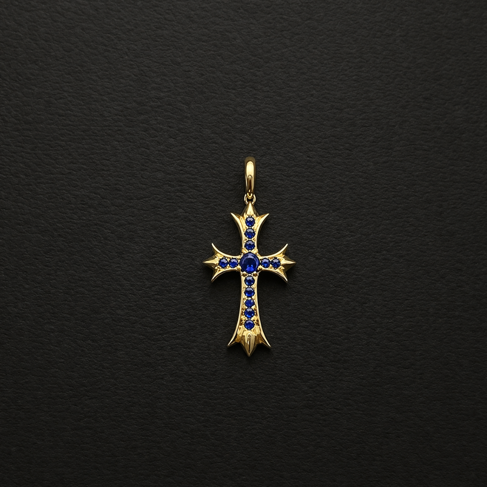 【SL175】Tiny Cross Charm Necklace Gold
