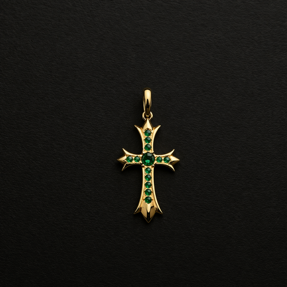 【SL175】Tiny Cross Charm Necklace Gold