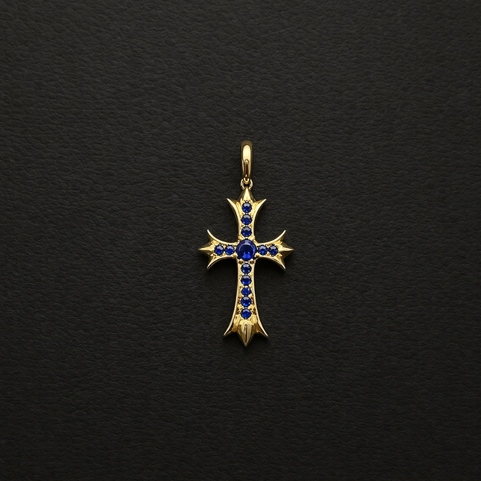 【SL175】Tiny Cross Charm Necklace Gold