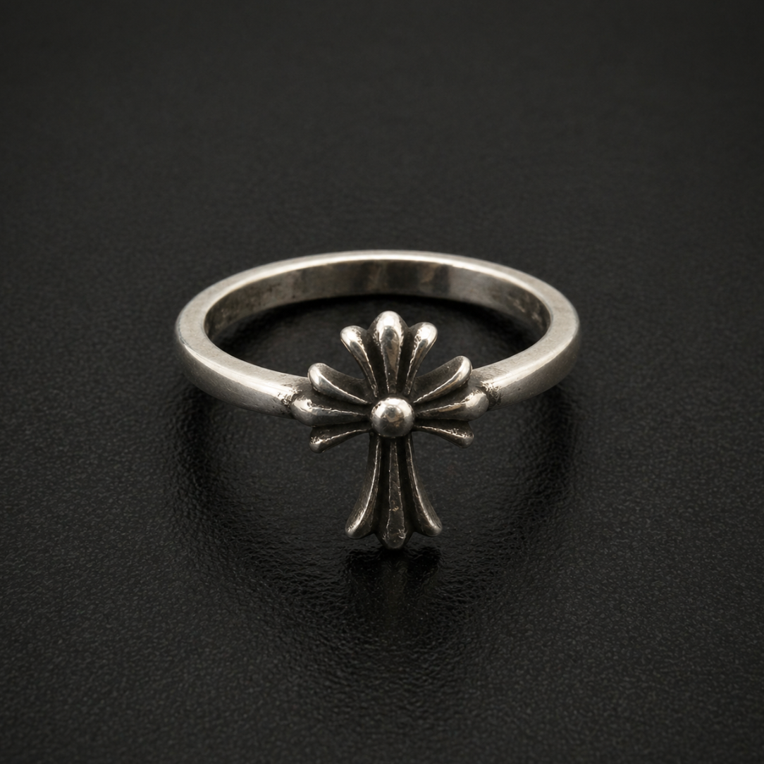 【SL182】Mini Flare Cross Ring