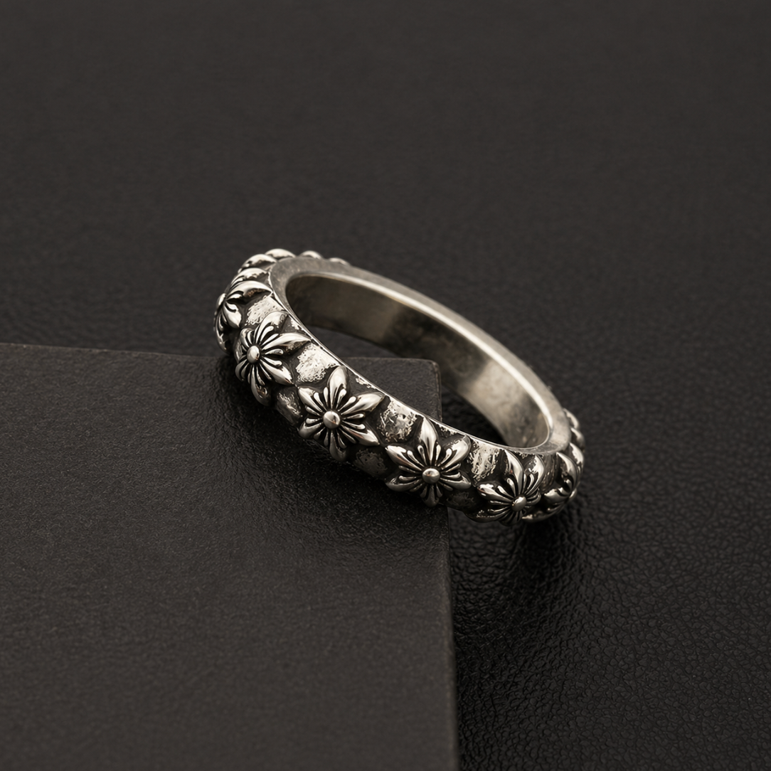 【SL185】Full Petal Band Ring
