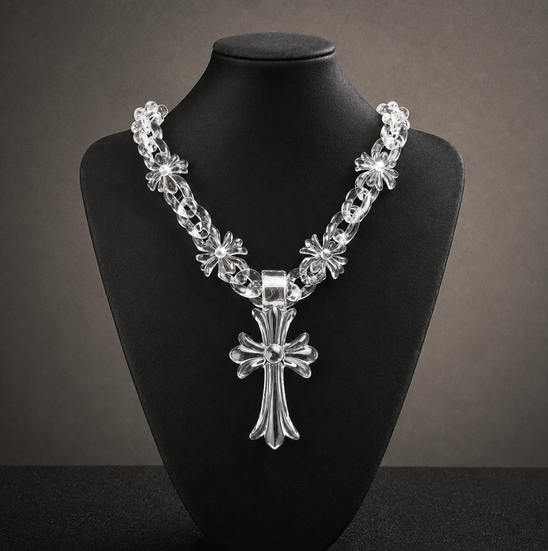 【SL125】Clear Cross Chain Necklace