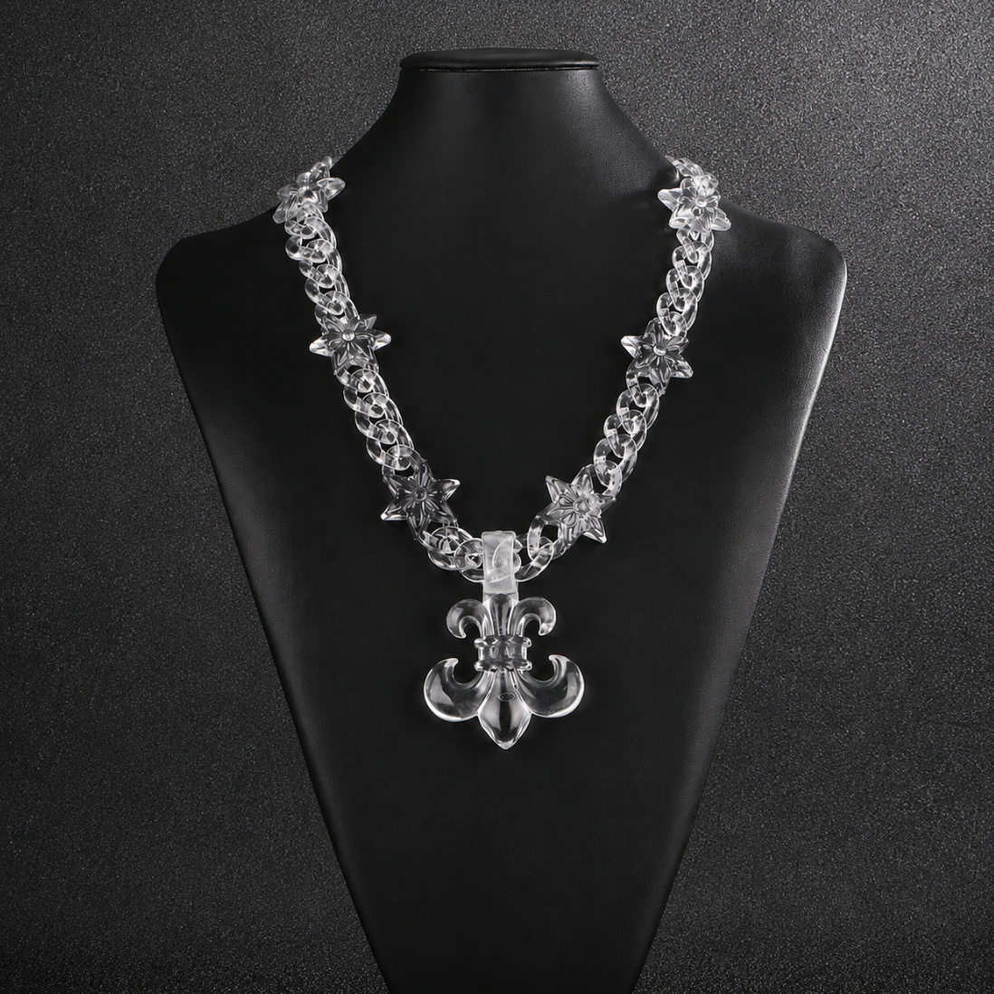 【SL194】Clear Fleur Chain Necklace