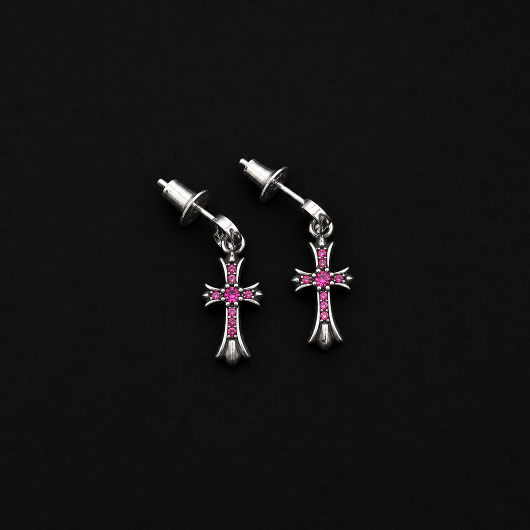 【SL151】Tiny Cross Pierce(Pink Drill)
