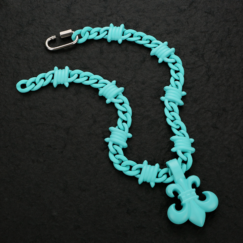 【SL181】Prism Fleur Chain Necklace -Sky Blue