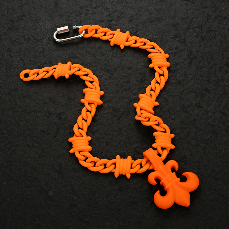 【SL181】Prism Fleur Chain Necklace -Orange
