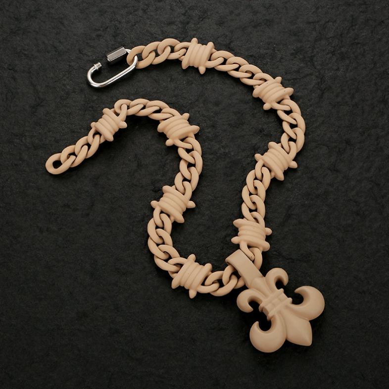 【SL181】Prism Fleur Chain Necklace -Light Brown