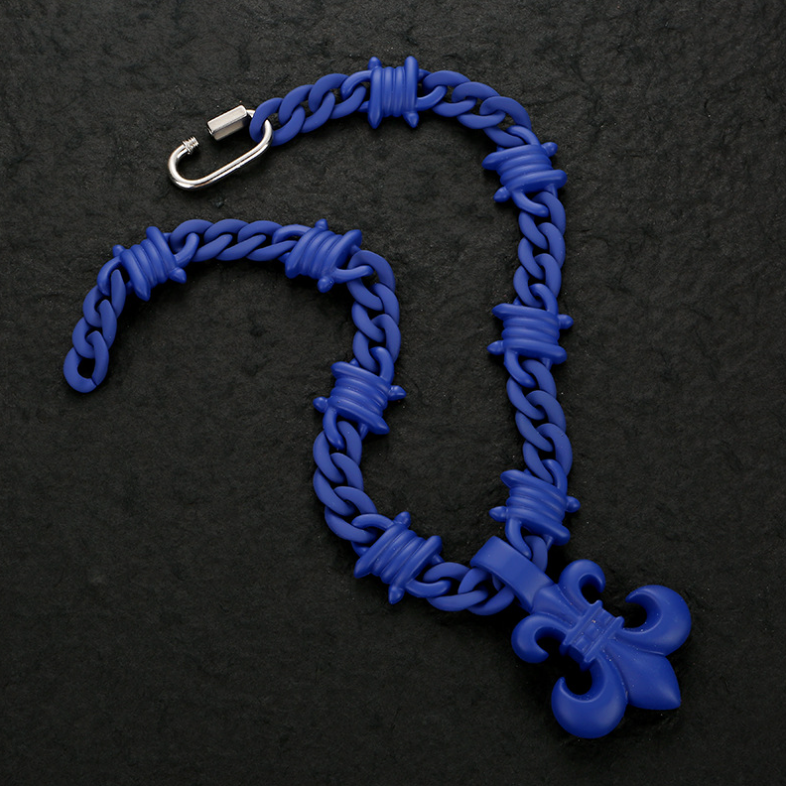 【SL181】Prism Fleur Chain Necklace -Blue
