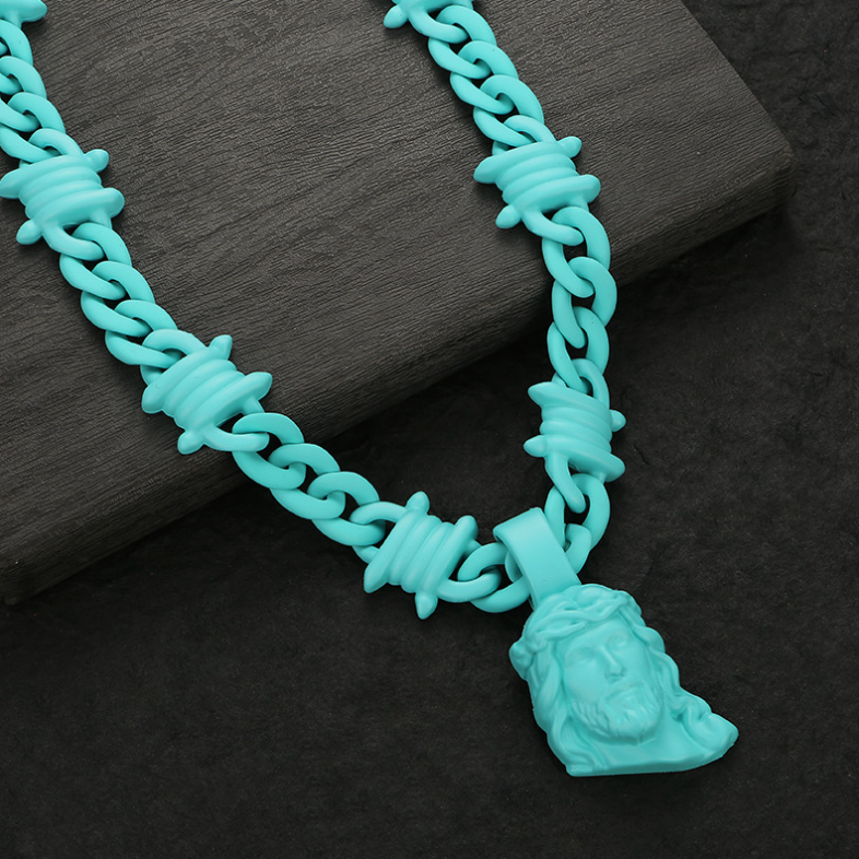 【SL180】Prism Messiah Chain Necklace -Sky Blue