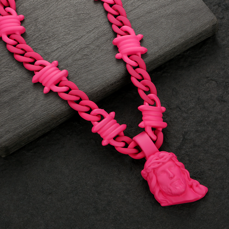 【SL180】Prism Messiah Chain Necklace -Pink