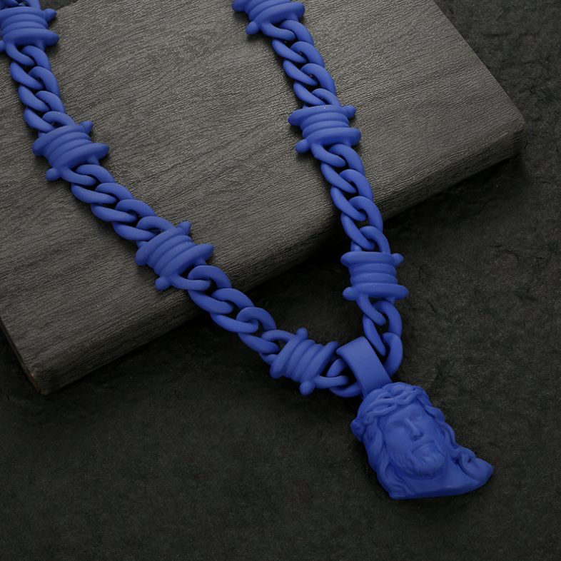 【SL180】Prism Messiah Chain Necklace -Blue