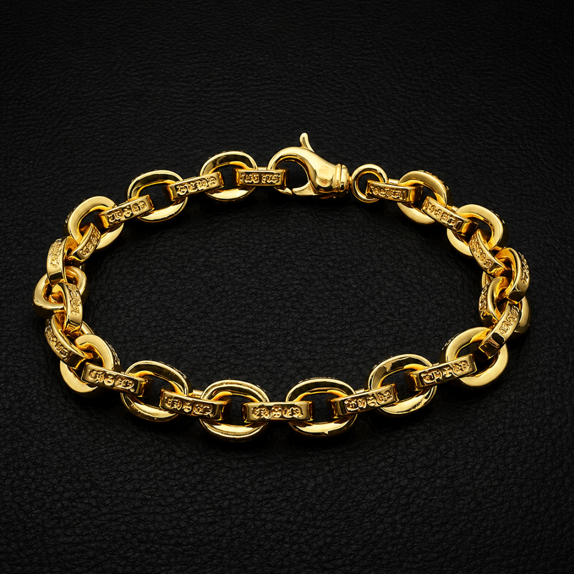 【SL185】Thick Paper Chain Bracelet 22K