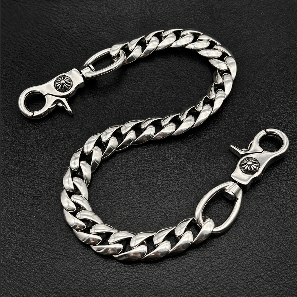 【SL190】Floral Curb Wallet Chain