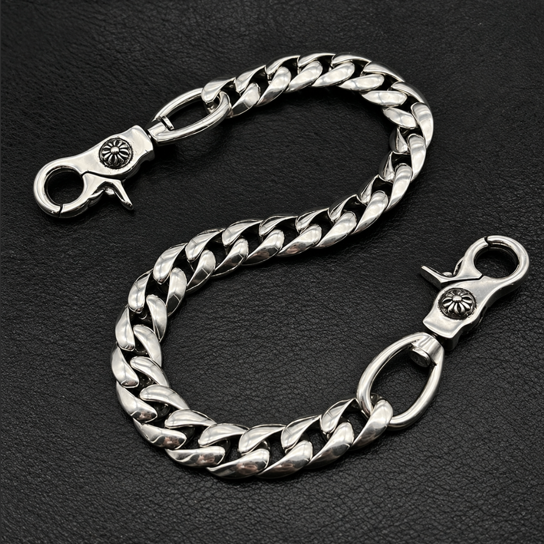 【SL190】Floral Curb Wallet Chain