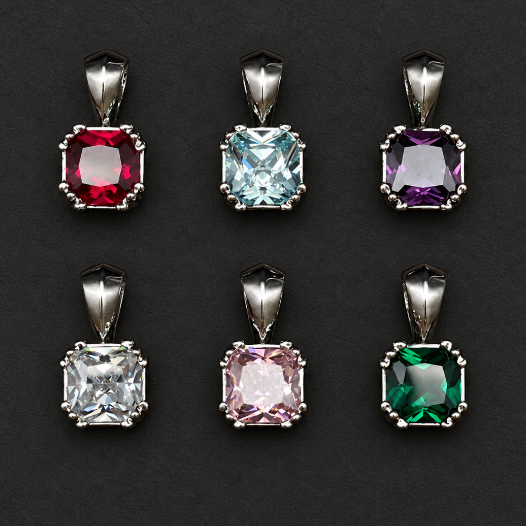 【SL193】Radiant Square Pendant Silver