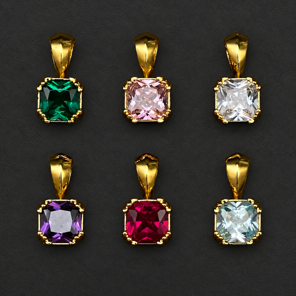 【SL194】Radiant Square Pendant Gold