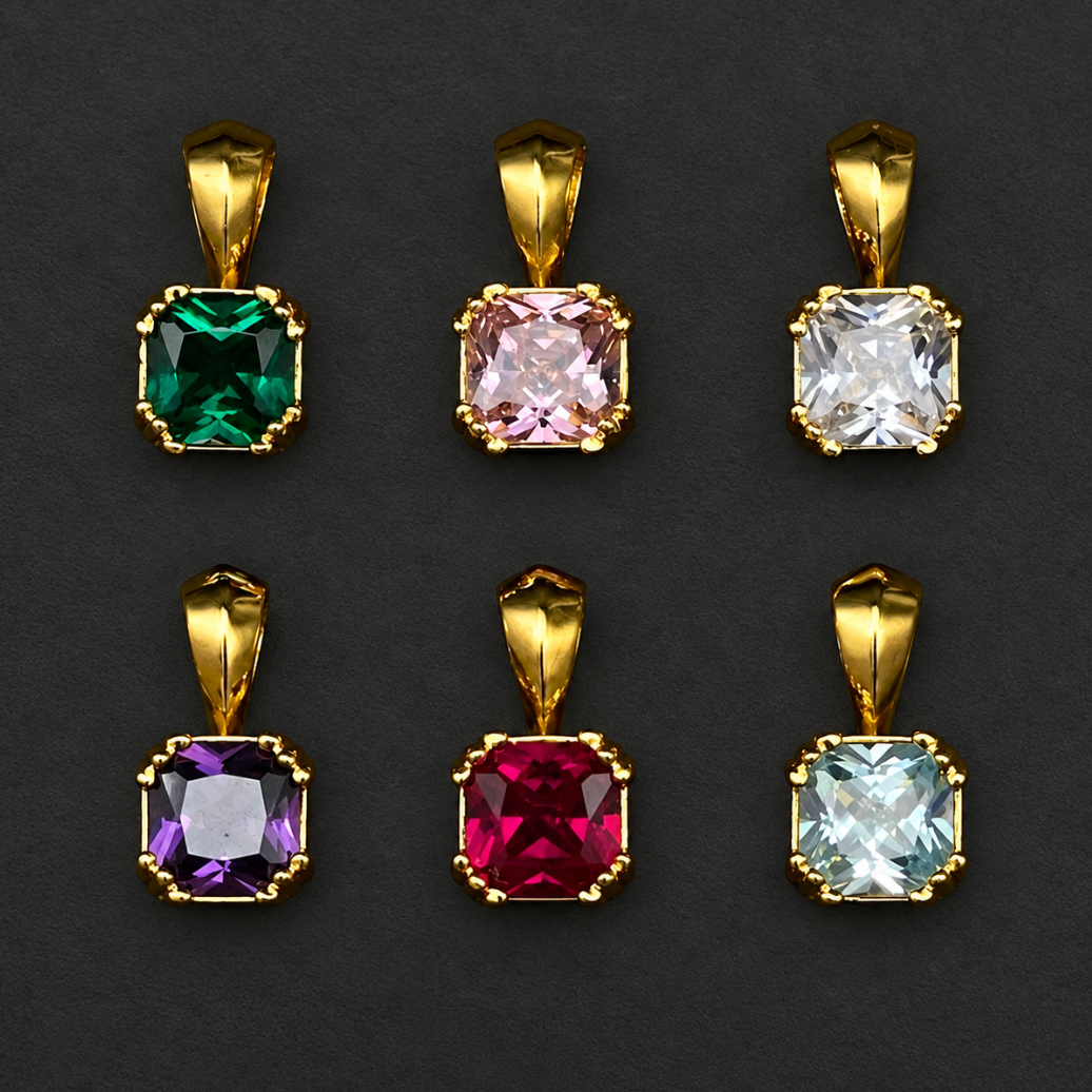 【SL194】Radiant Square Pendant Gold