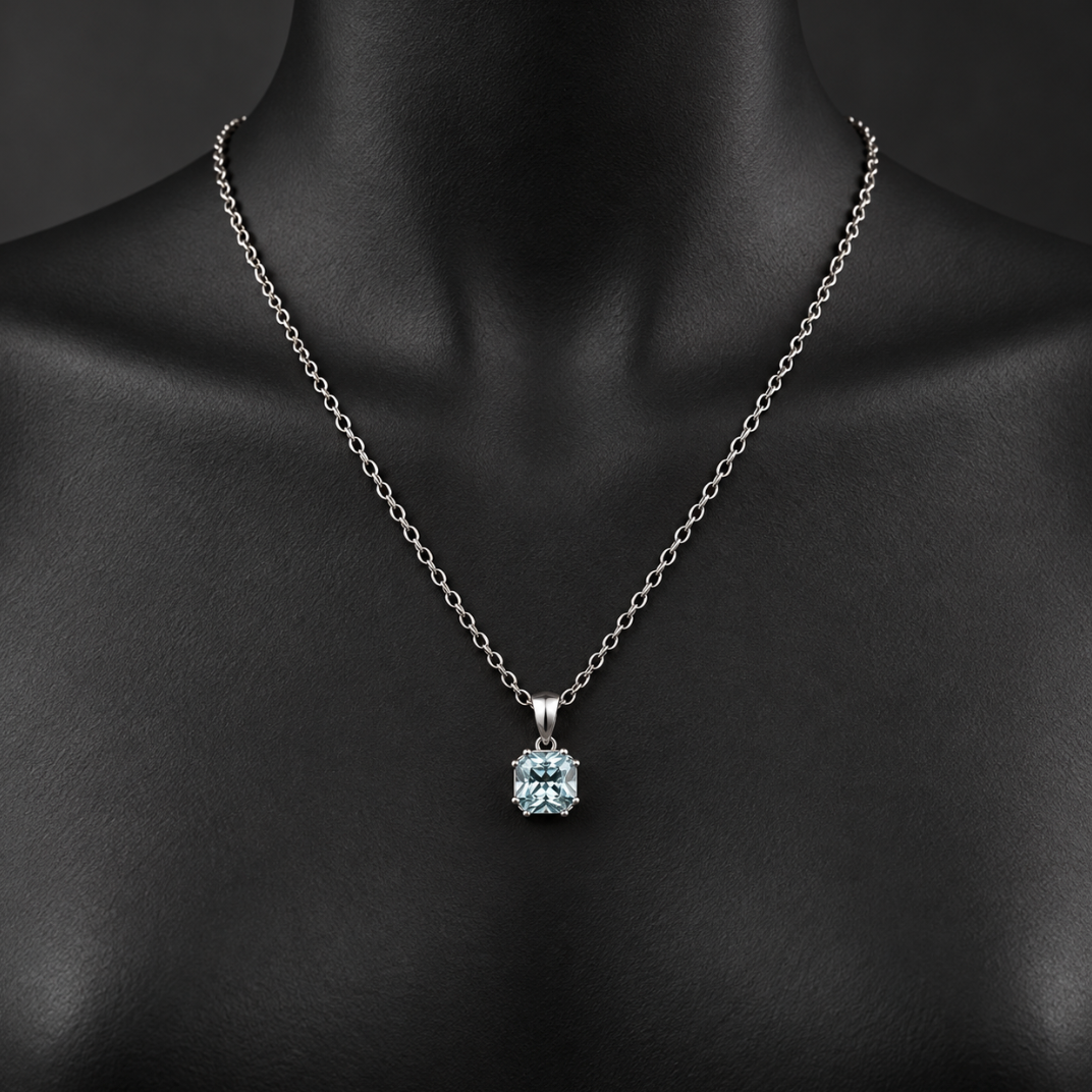 【SL193】Radiant Square Pendant Silver