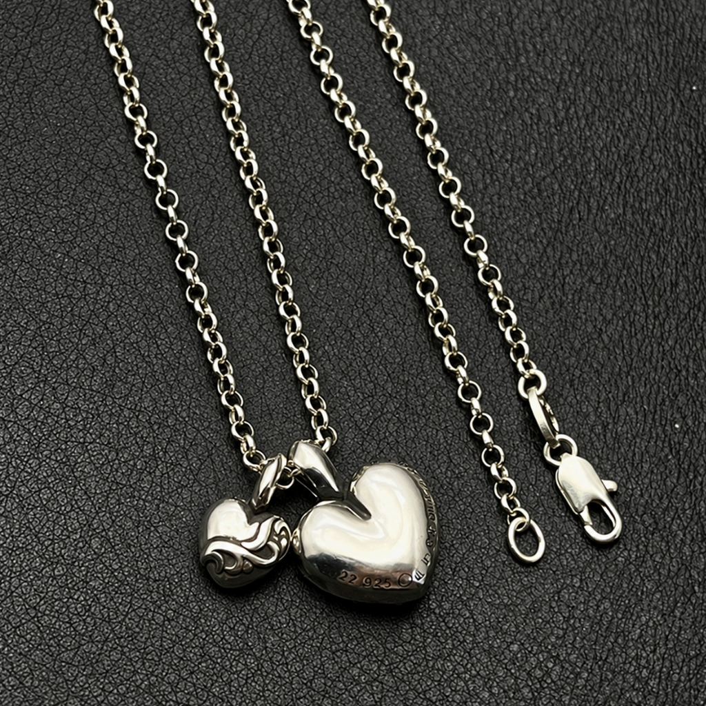 【SL196】Double Heart Bloom Necklace