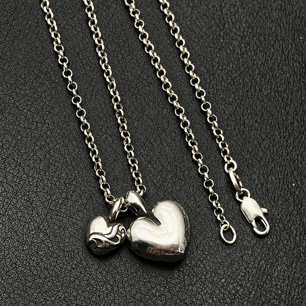 【SL196】Double Heart Bloom Necklace